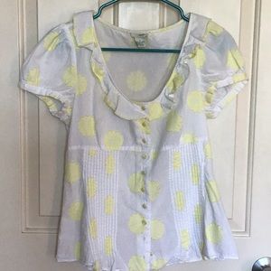 Odille Yellow Flower top Ladies size 6